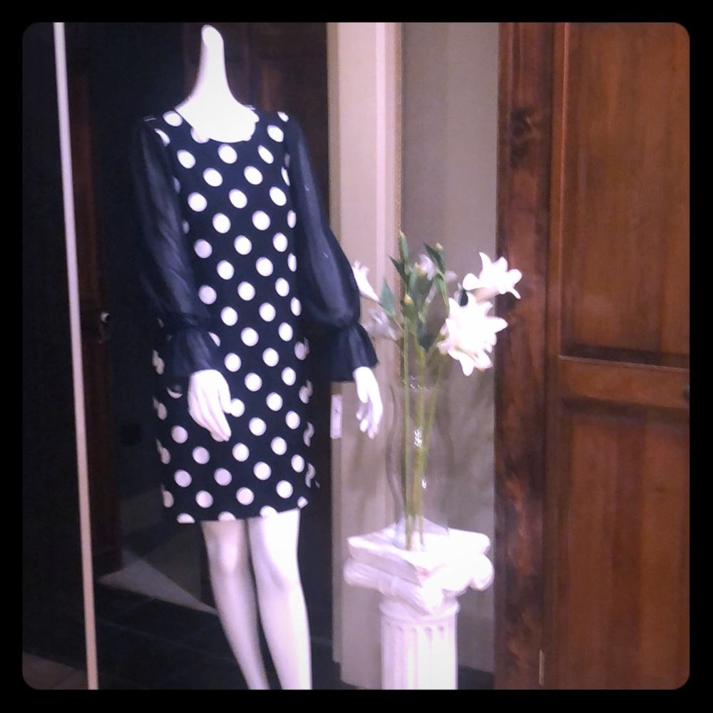 Sheer Long Sleeves , Dress Size 6.